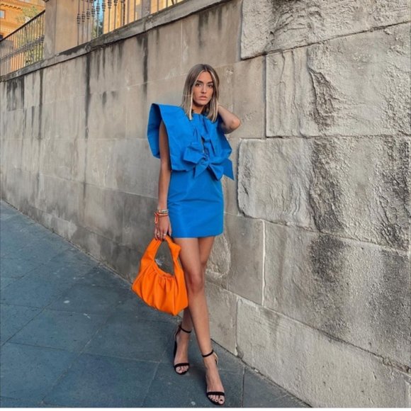 ZARA Voluminous Top Dress Bluish - Picture 4 of 13